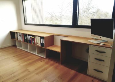 Réalisation d'un bureau sur mesure en bois à Ponlat Taillebourg